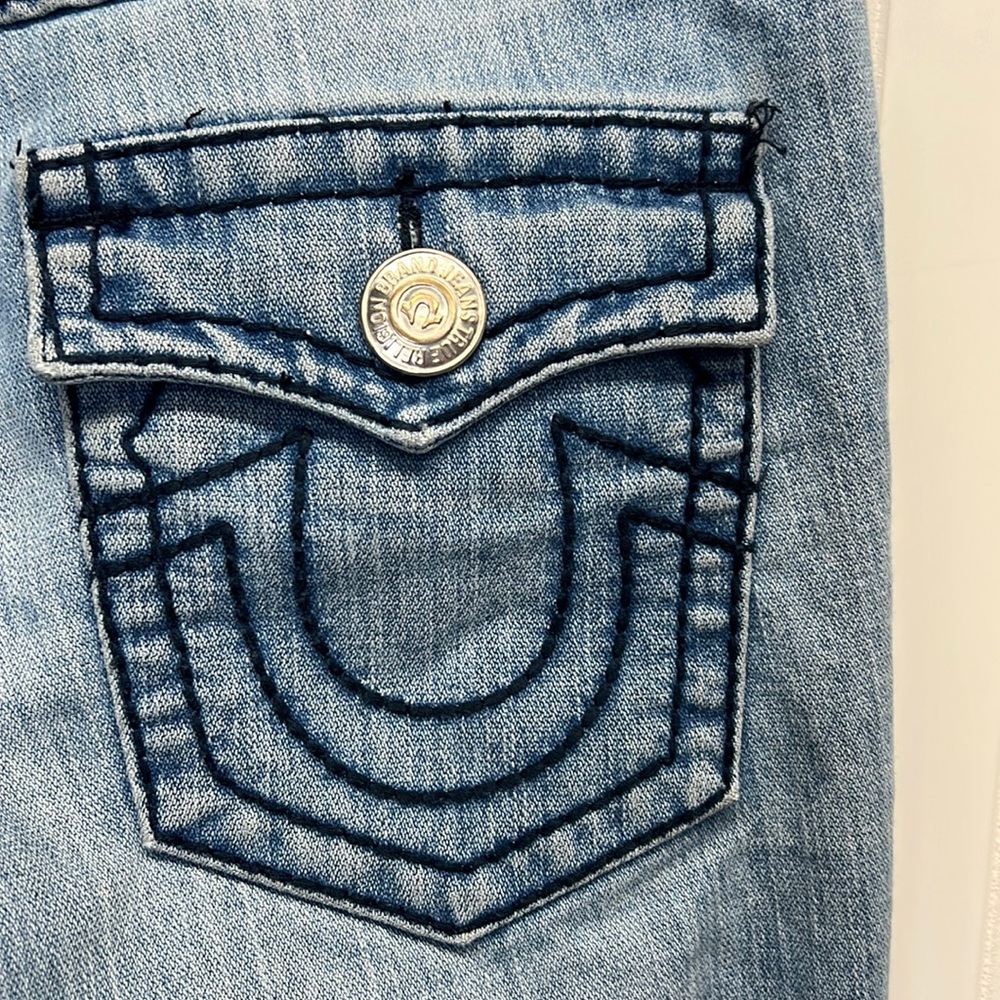 True‎ Religion Billy Straight Leg Jean Distressed Sz 26 - Picture 3 of 10